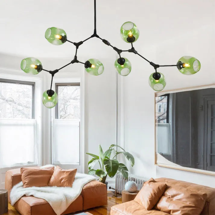 Kroonluchter Gold Globe hanglamp Sputnik E27 verlichting voor eetruimte met transparant glazen kap Mid Century moderne hangende plafondlamp voor keuken en slaapkamer hanglamp (Color : Gold, Size : 1 Kroonluchter Gold Globe hanglamp Sputnik E27 verlichting voor eetruimte met transparant glazen kap Mid Century moderne hangende plafondlamp voor keuken en slaapkamer hanglamp (Color : Gold, Size : 1